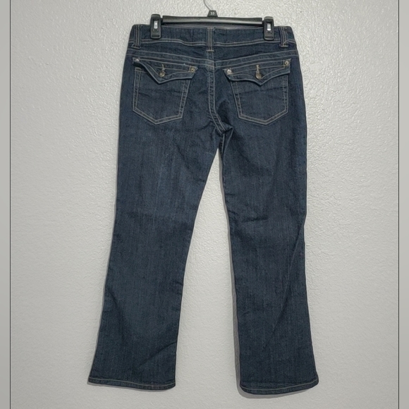 Blue Asphalt Women's Black Low-Rise Black Flare/ Bootcut Jeans  9 Cotton/Spandex - Picture 6 of 10